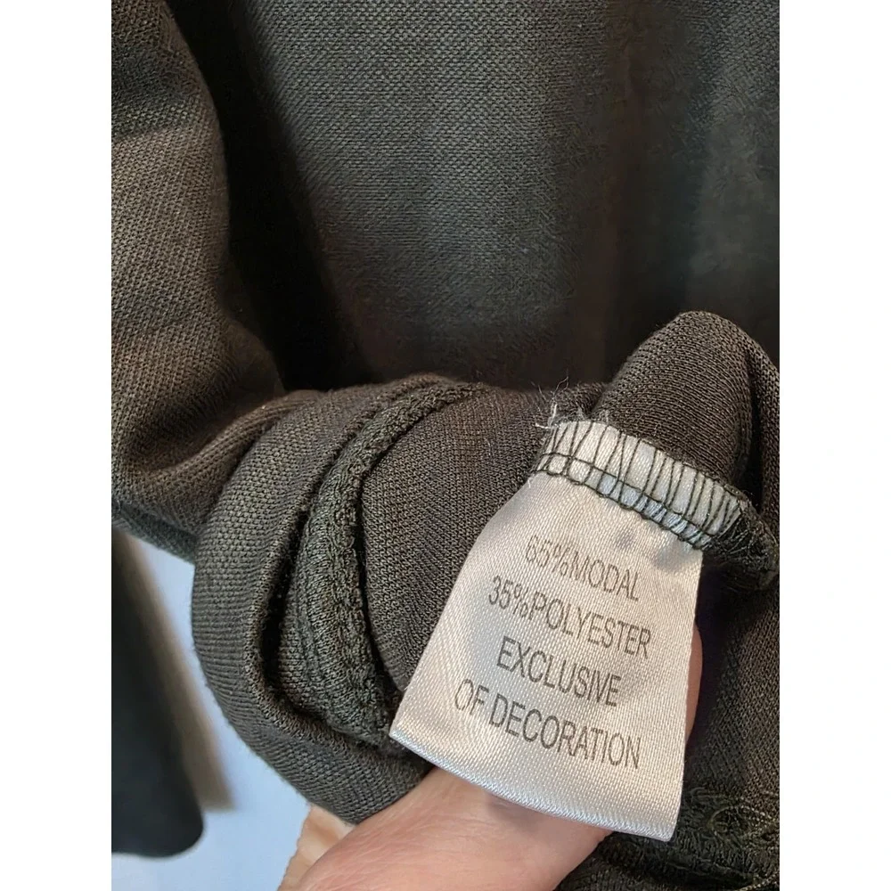 Taylorbyrd Dark Green 1/4 Zip Mens Sz M Navy Contrast‎ Collar Modal Blend Preppy